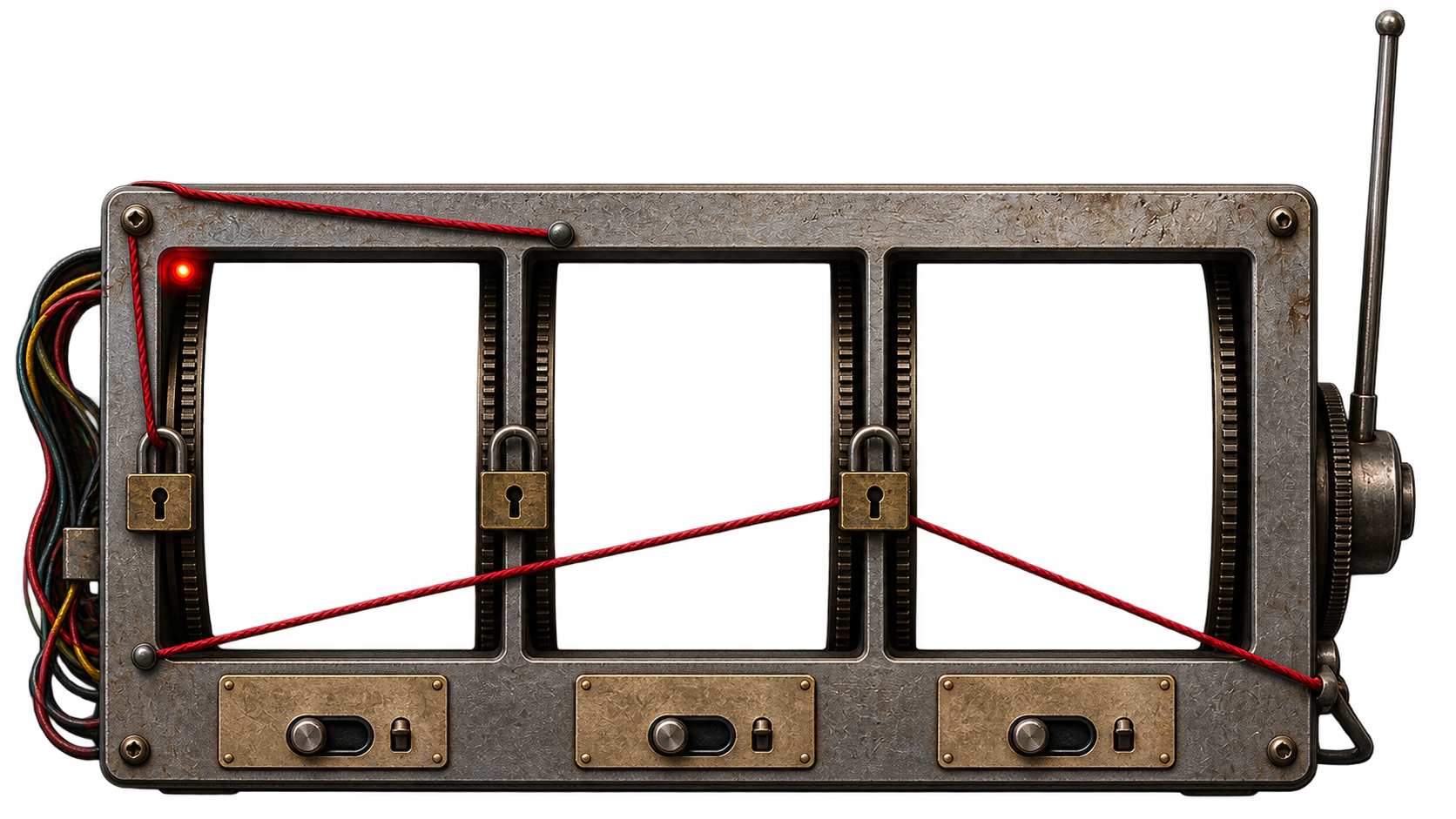A three-window mechanical conspiracy generator
